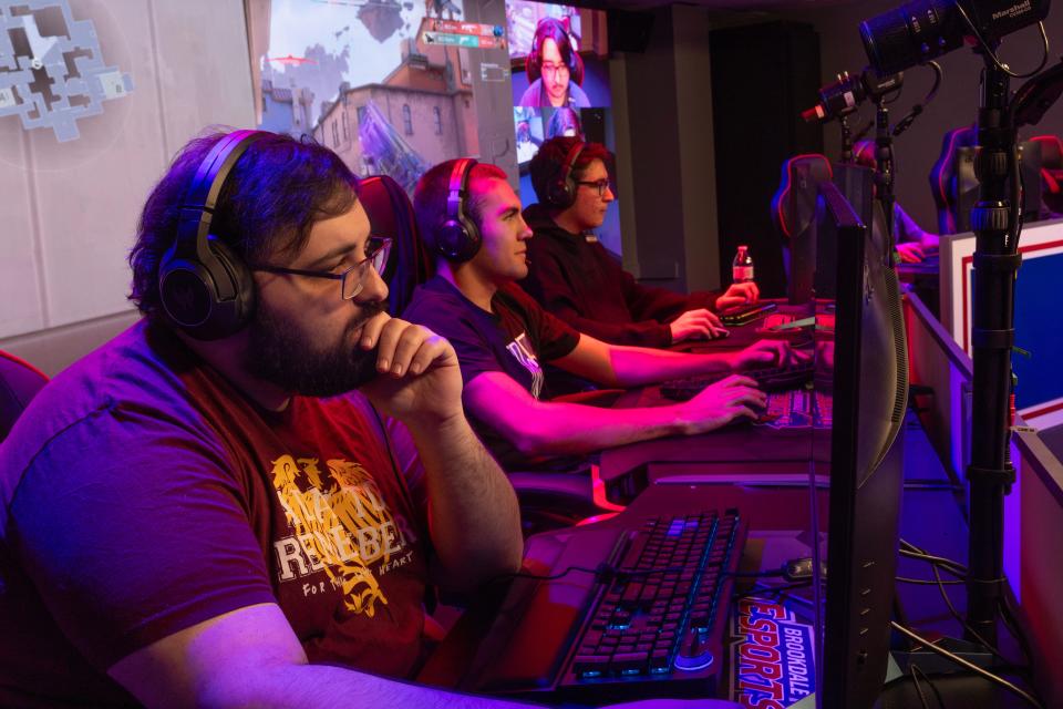 Gaming Coach Michael Abood of Holmdel watches everybody play. Brookdale Community College has built an esports arena where students and the community can practice video gaming. It's the latest step in joining a rapidly growing industry. As part of it, the college also has introduced its first varsity esports team featuring 19 players for three different games.