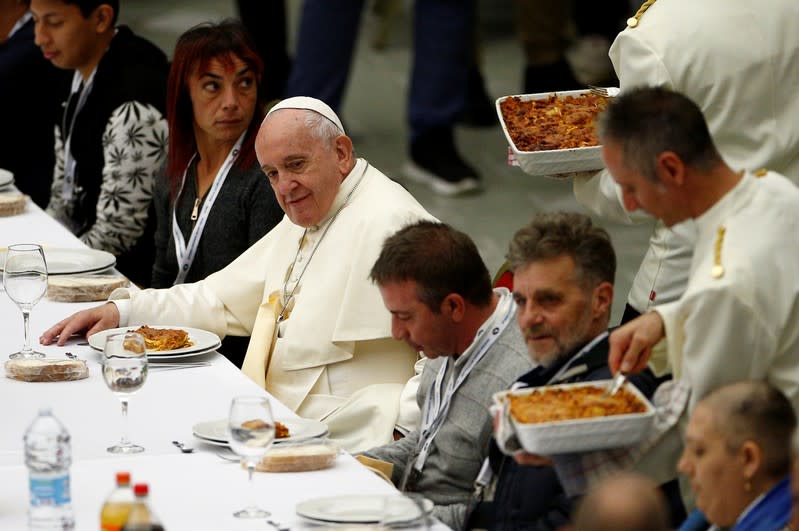 Pope Francis celebrates a Mass marking the Roman Catholic Church's World Day of the Poor