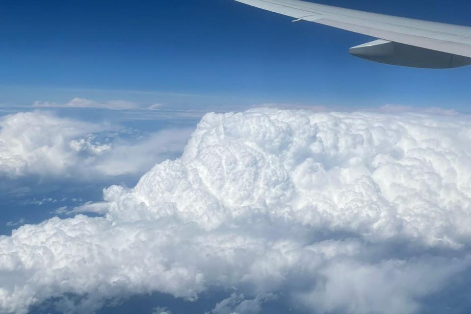 The final hours of the flight were spent musing over the physics of clouds and US infrastructure (Mike Bedigan)