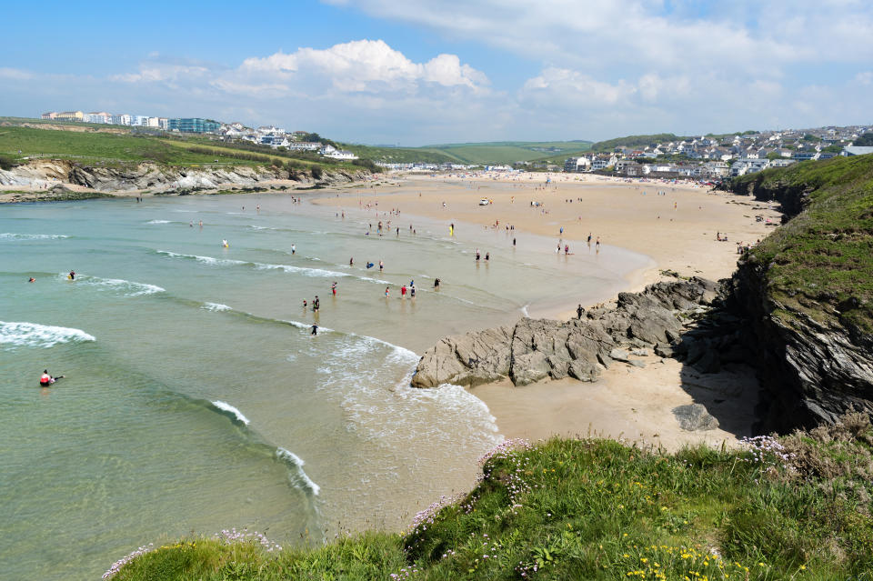 early summer at porth beach, newquay, Cornwall, England, Britain, UK. (Photo by: Education Images/Universal Images Group via Getty Images)