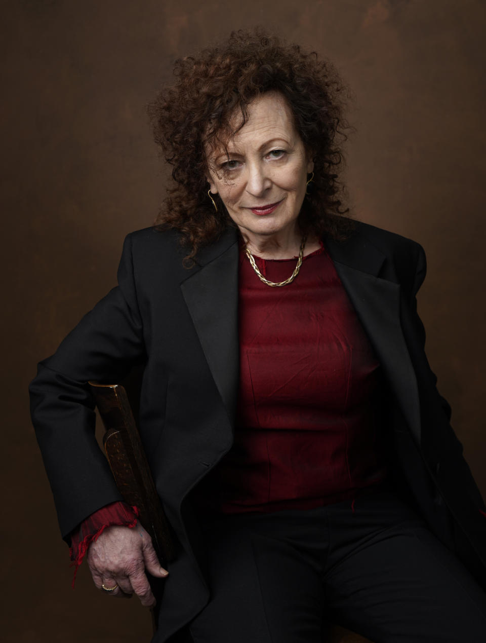 Nancy Goldin poses for a portrait at the 95th Academy Awards Nominees Luncheon on Monday, Feb. 13, 2023, at the Beverly Hilton Hotel in Beverly Hills, Calif. (AP Photo/Chris Pizzello)