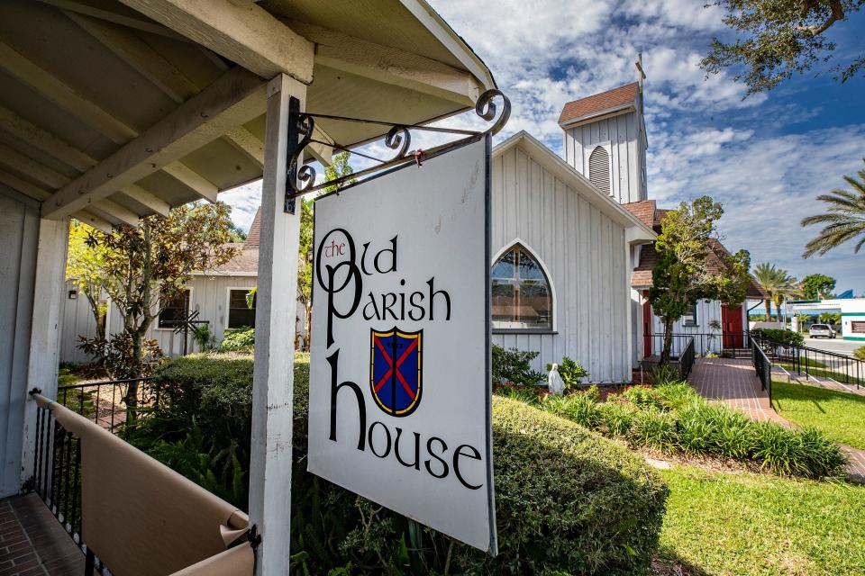 The old parish house is seen at St. Alban's Episcopal Church in Auburndale. The hall, which hosted community events in past decades, is now used for the Pantry Shelf, which provides free food for pickup twice a month.