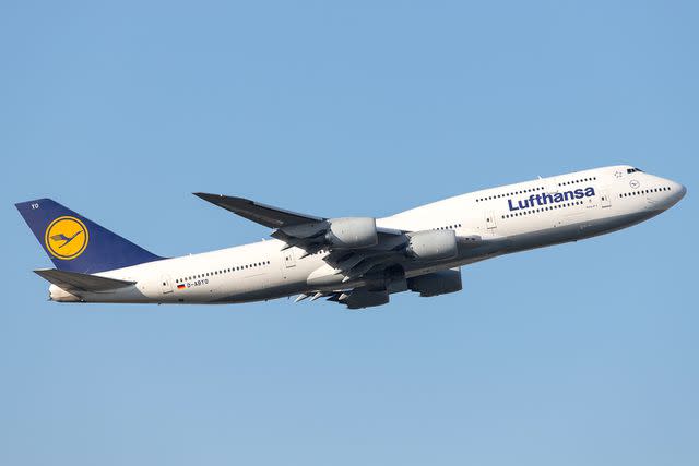 Getty Images A Lufthansa flight departing Frankfurt Airport