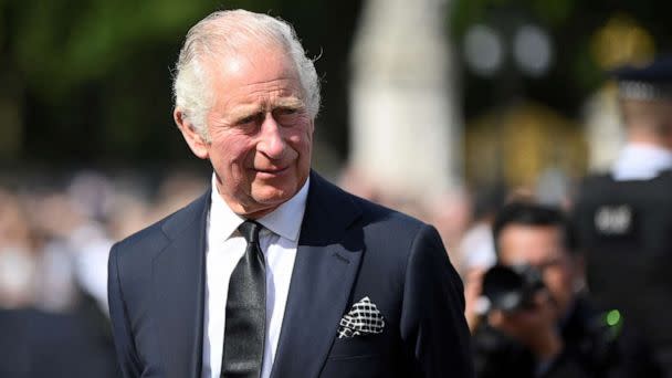 PHOTO: Britain's King Charles looks on outside Buckingham Palace, following the passing of Britain's Queen Elizabeth, in London, Sept. 9, 2022. (Toby Melville/Reuters)