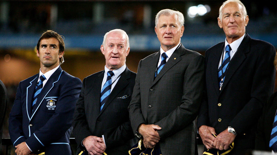Andrew Johns, John Raper, Ron Coote and Norm Provan, pictured here after being inducted into the NSW Team of the Century in 2008.