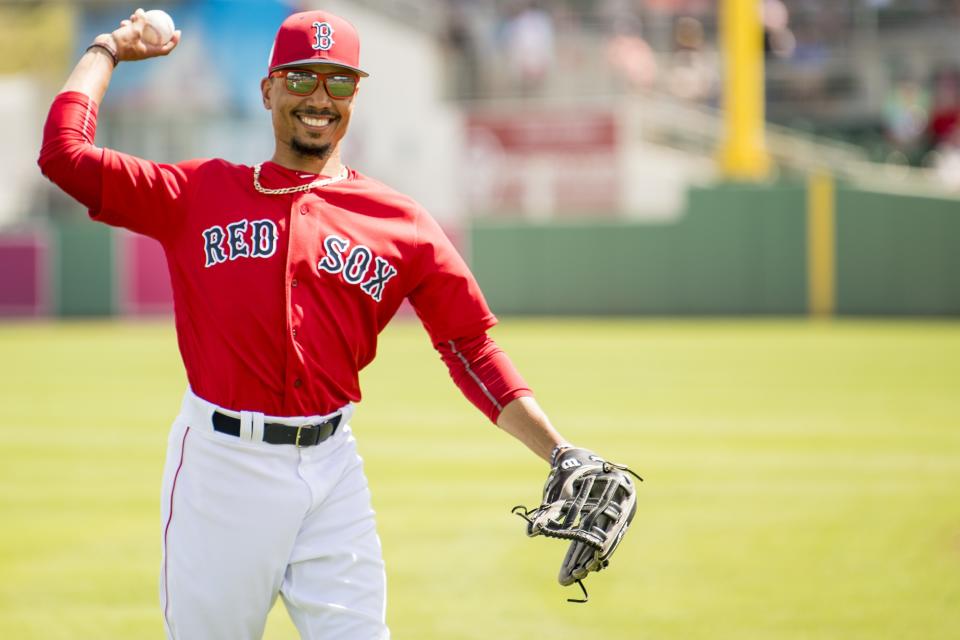 Mookie Betts during a Spring Training game on March 27, 2018. (Billie Weiss/Boston Red Sox)