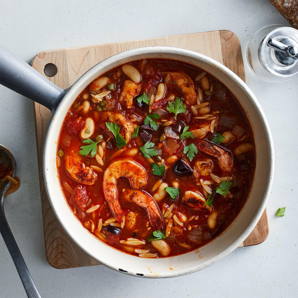 White Bean Soup with Tomato & Shrimp