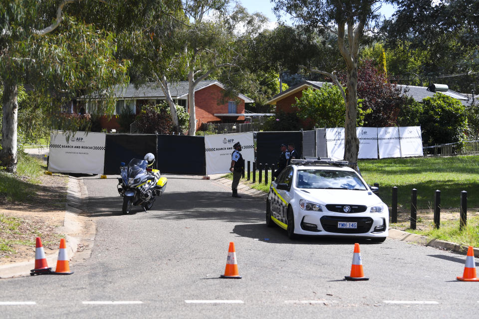 Police are seen at a crime scene in the suburb of Page in Canberra. Source: AAP