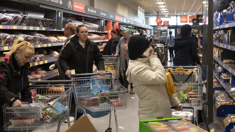 A busy Aldi store