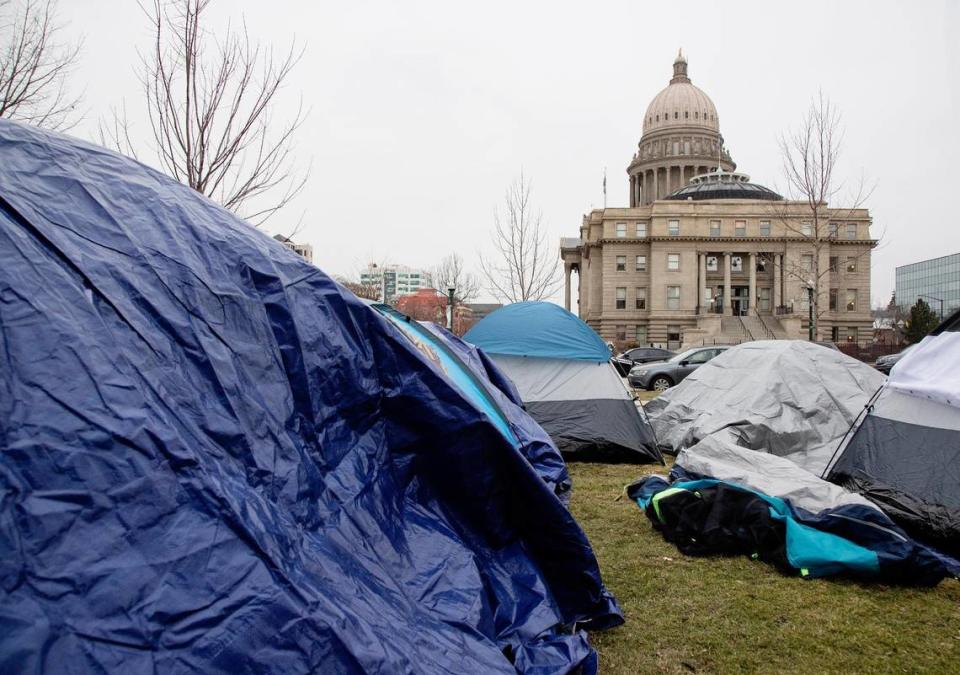 The tent protest was within view of the Capitol.