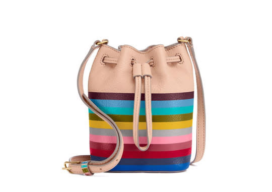 Tory Burch Multi-Color Mini Bucket Bag The bucket bag is the shape of the season, and now it comes with a rainbow accent thanks to the brilliant Tory Burch. Olé!