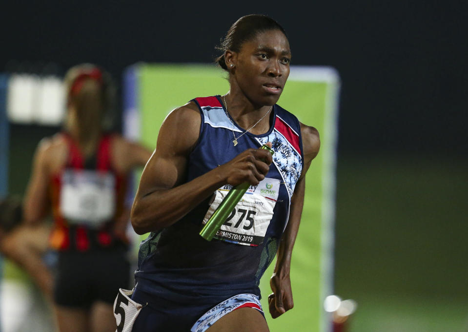 South African athlete Caster Semenya competes in an event in Johannesburg on April 27, 2019. Semenya lost her Court of Arbitration for Sport appeal on Wednesday. (AP)