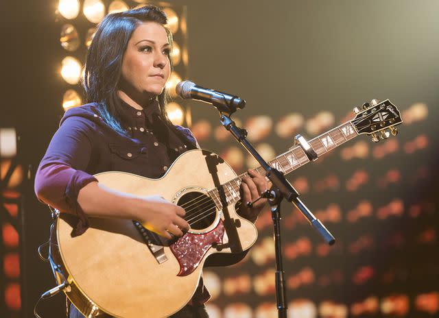 <p>Ken McKay/Thames/Shutterstock</p> 'X Factor UK' contestant Lucy Spraggan on the show