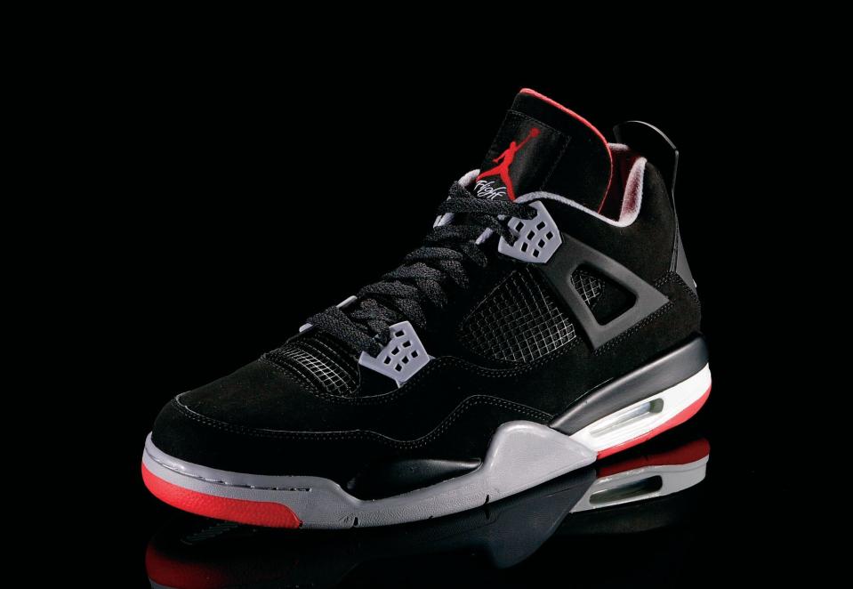 <p>Air Jordan IV - "Taking Flight" (1989): Cleveland Cavaliers fans must rue these shoes; Jordan wore these when he hit "The Shot" to beat them in Game 5 of their first-round playoff series. (Photo courtesy of Nike)</p>