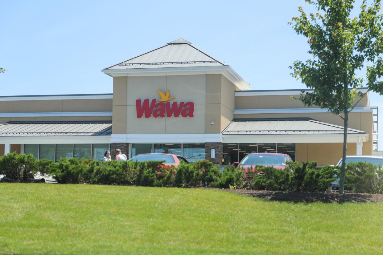 Princeton New Jersey - June 23, 2019:A Wawa convenience store, Wawa Inc.is a chain of convenience store/gas stations along the East Coast of the United States Operating in PA, NJ, DE, MD, VA, & FL