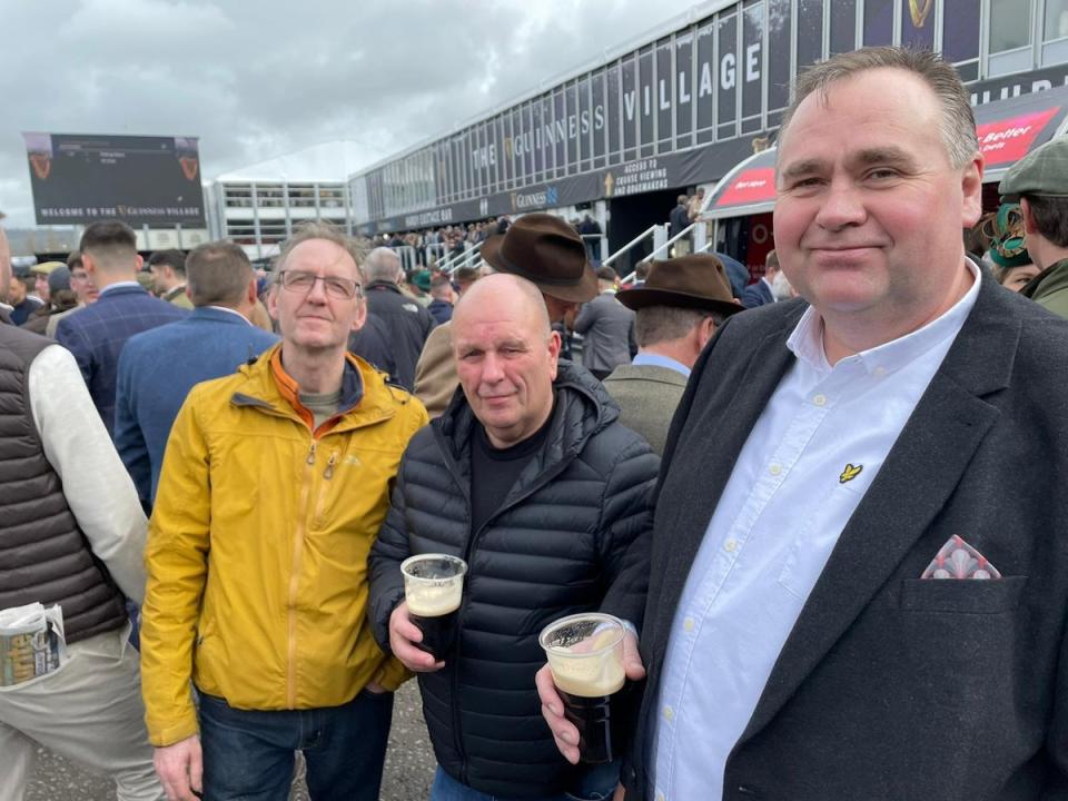 ‘Bucket list’: (from left) David Evans, Alan Bryron and Andrew Hargrave (The Independent)