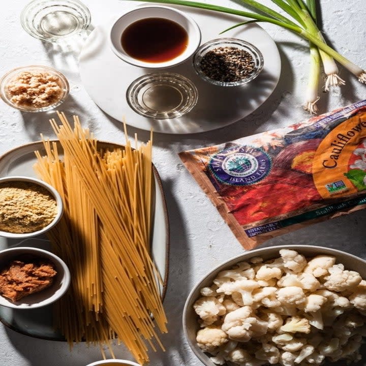 Ingredients for cauliflower pasta.