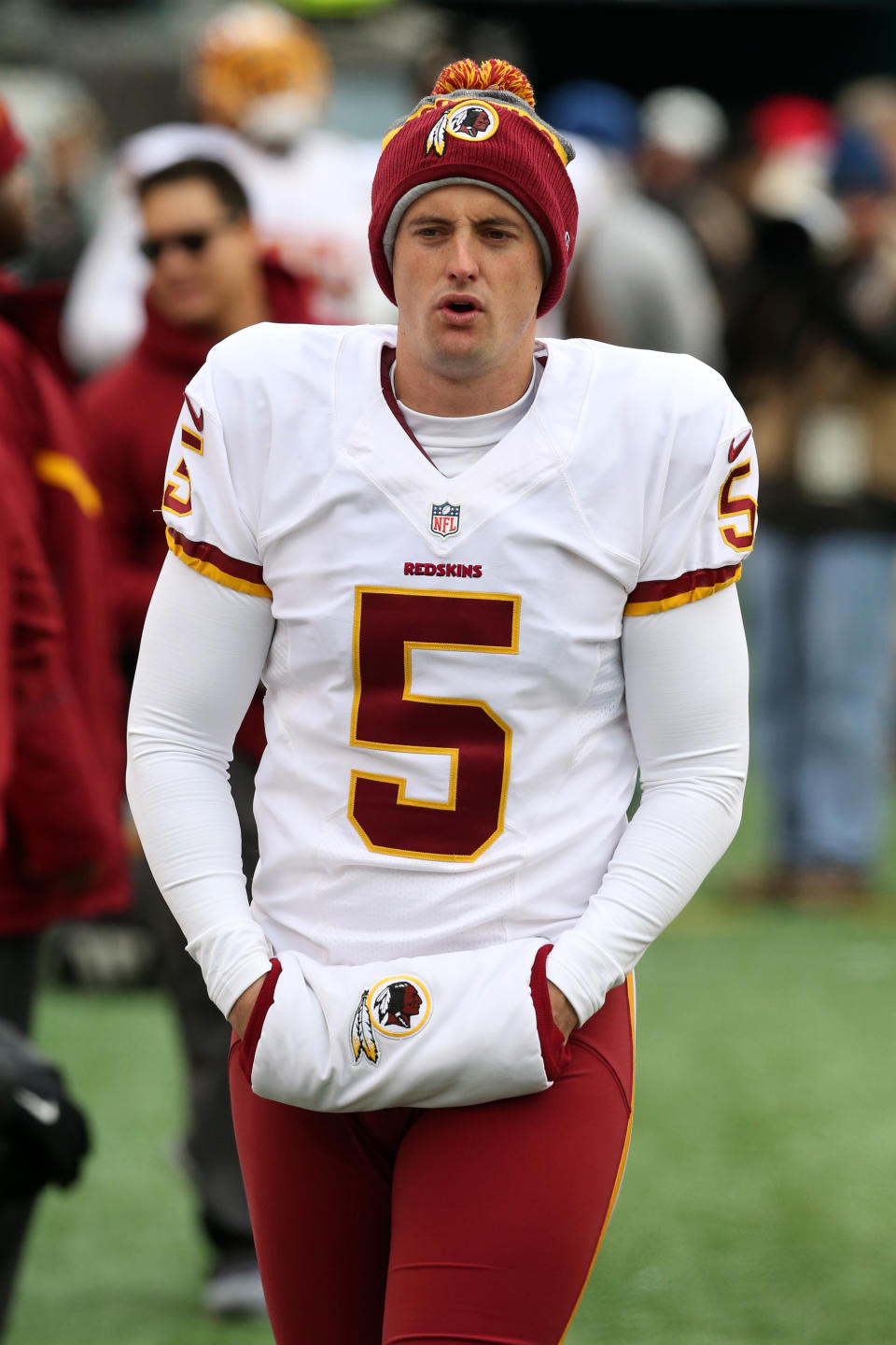 Tress Way, punter for the Washington Redskins, uses his NFL platform and works alongside his wife, a pediatric oncology nurse, to help raise money and awareness for childhood cancer. (Photo: Rob Leiter via Getty Images)