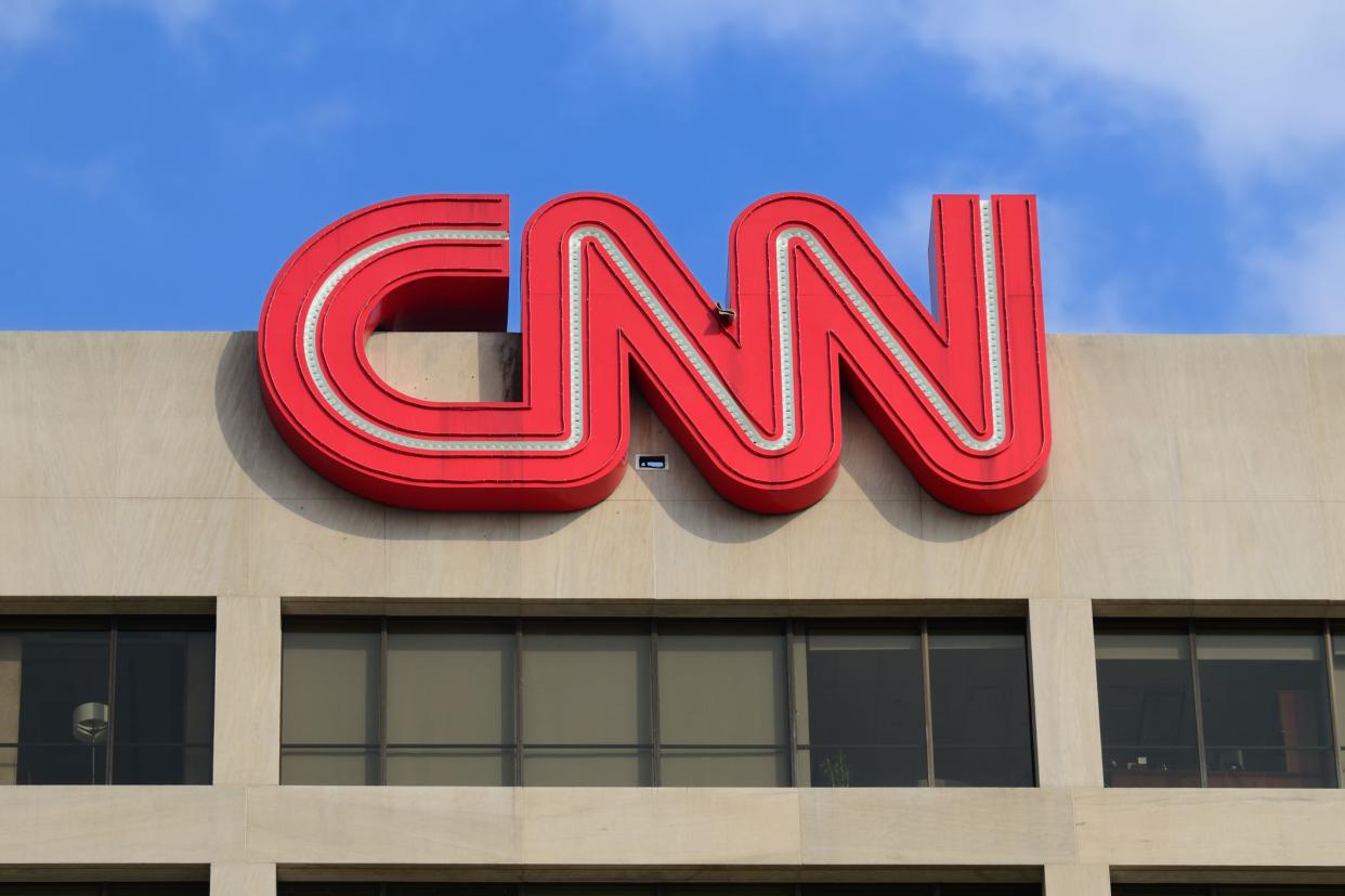 Atlanta, USA - May 11, 2011: Corporate logo on the Headquarters of CNN (Cable Network News), the first 24-hour all-news television network in the United States.