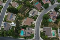 Solar panels are seen on rooftops amid the coronavirus disease (COVID-19) outbreak, in Santa Clarita, near Los Angeles