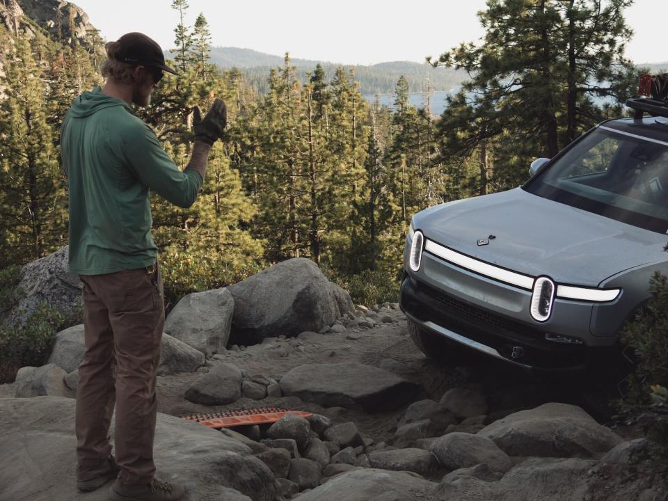 Rivian R1S on the Rubicon Trail