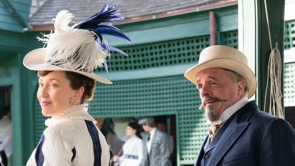 Carrie Coon and Nathan Lane in “The Gilded Age” Season 1 (Warner Media)