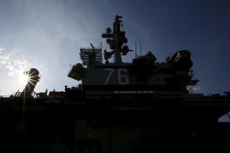 USS Ronald Reagan, a Nimitz-class nuclear-powered super carrier and the flagship of Carrier Strike Group Five in the part of the United States Seventh Fleet, is seen at the U.S. naval base in Yokosuka, south of Tokyo, Japan, January 8, 2016. REUTERS/Issei Kato