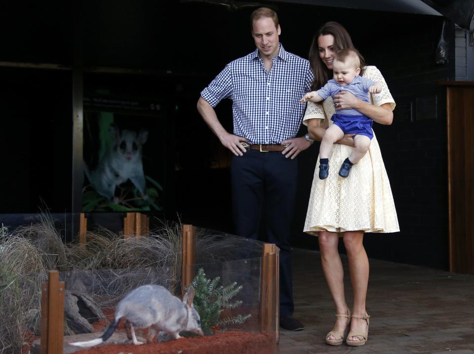 Prince William, Kate Middleton, and Prince George visiting Australia in 2014.