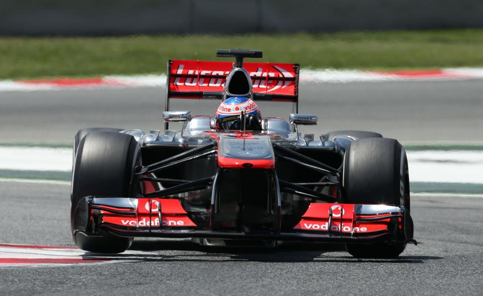 McLaren Mercedes' Jenson Button during qualifying at the Circuit de Catalunya, Barcelona.