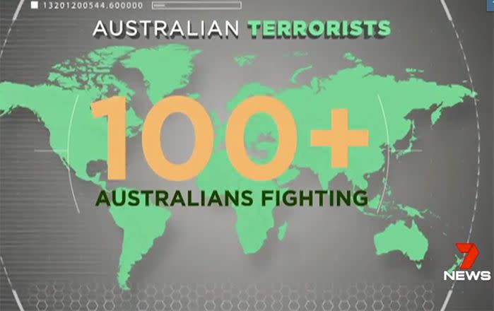 There are just over 100 other Australians fighting in Syria and Iraq. Picture: 7 News