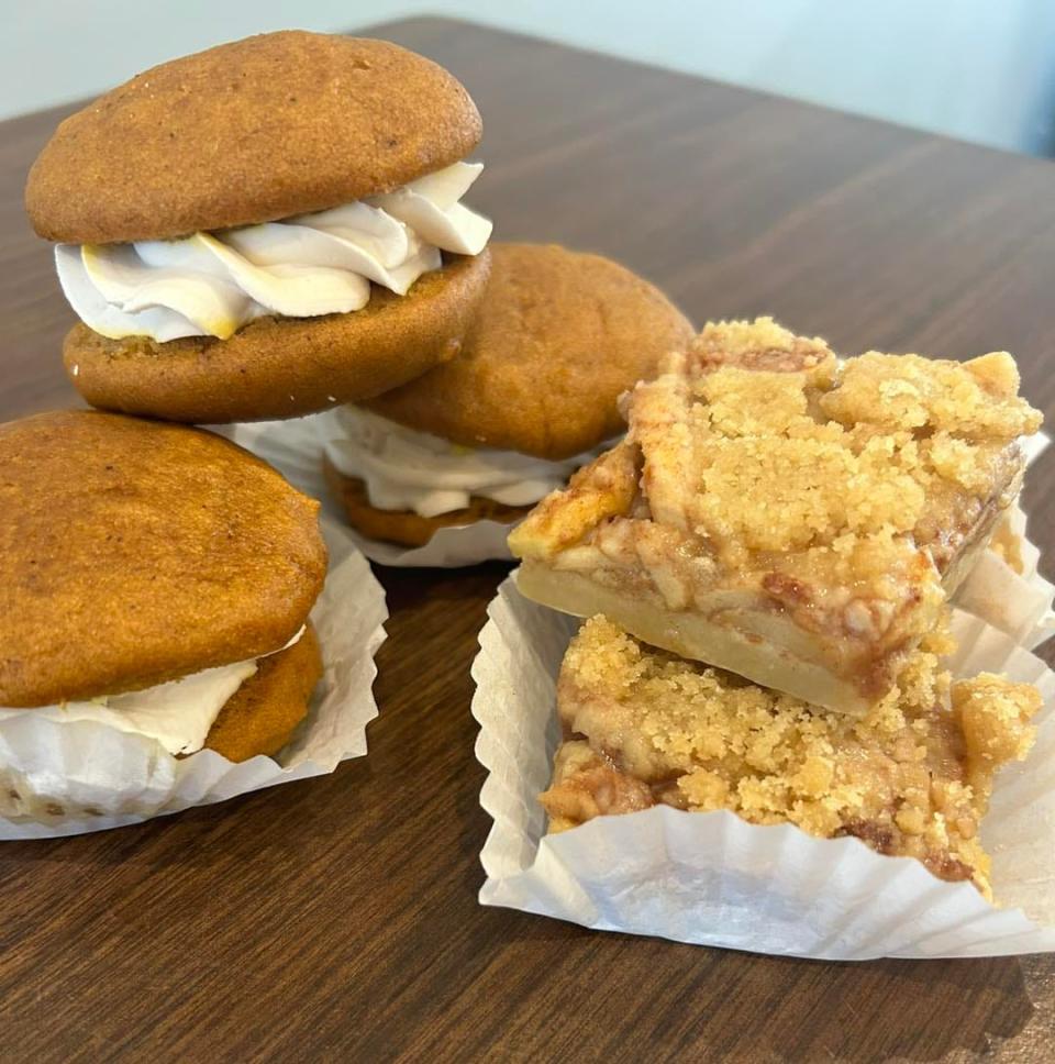 Pumpkin whoopie pies and apple crisp shortbread bars are back at Amazing Cakes, 54 Main St., #12, Lakeville.
