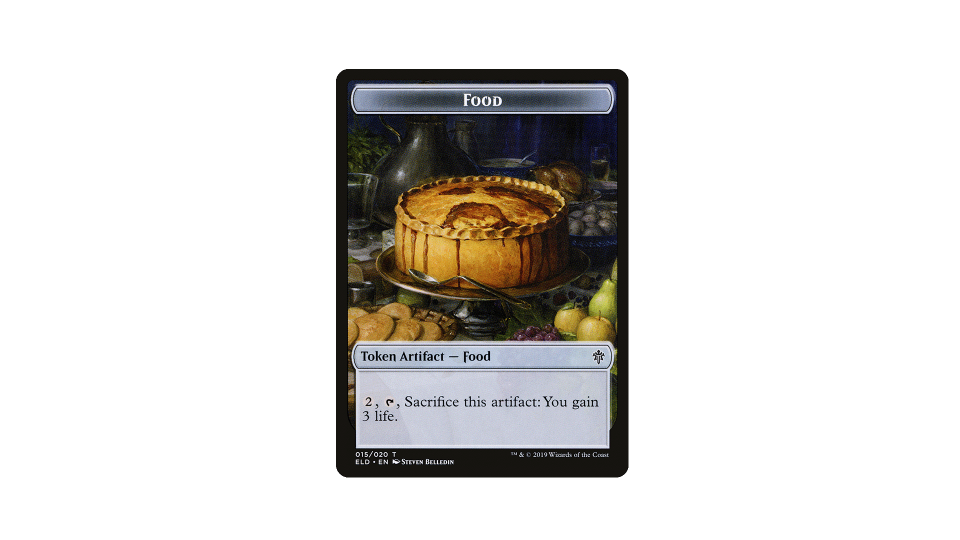 Food token from Throne of Eldraine. (Image: Wizards of the Coast)
