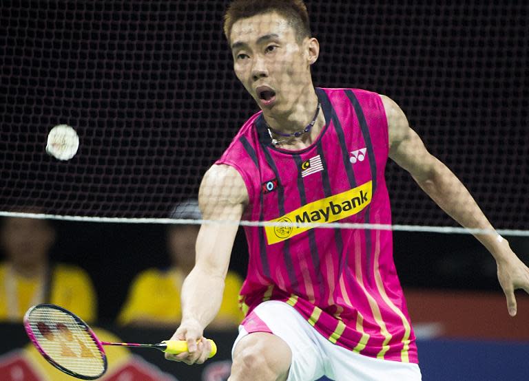 Lee Chong Wei of Malaysia during a match in Copenhagen on August 25, 2014