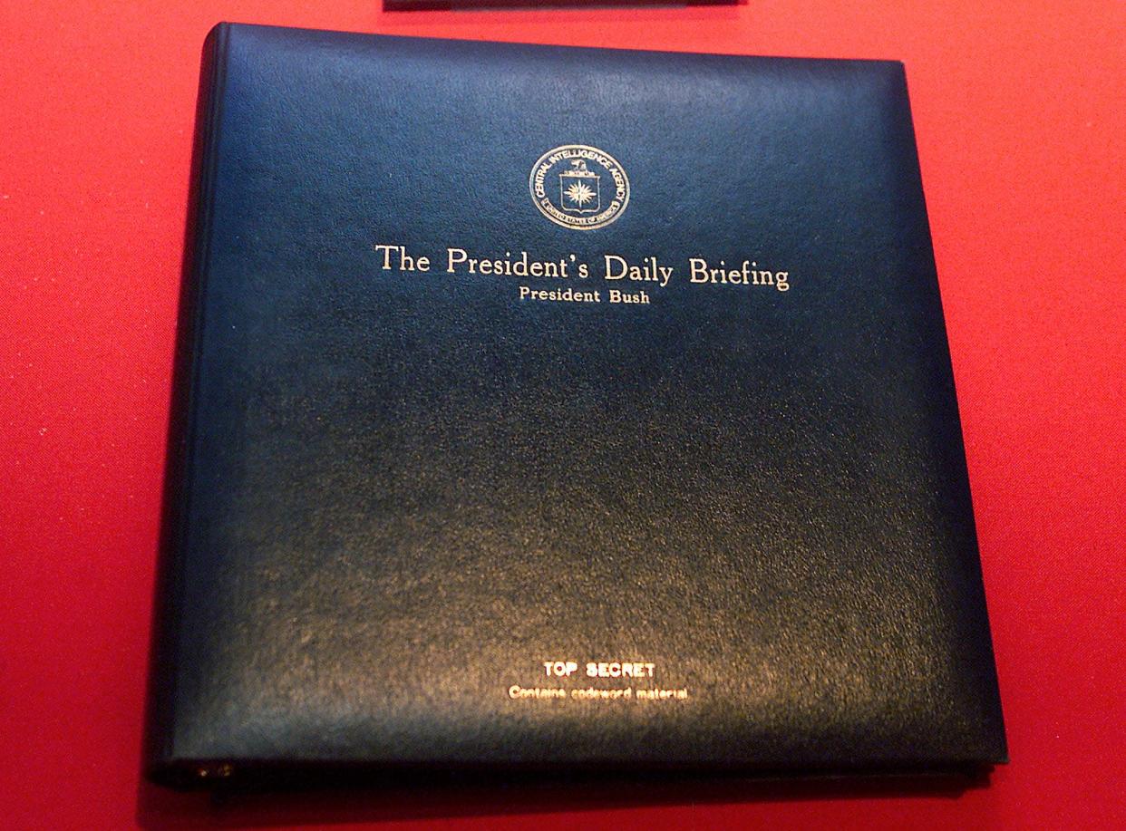 President George W. Bush's President's Daily Briefing binder