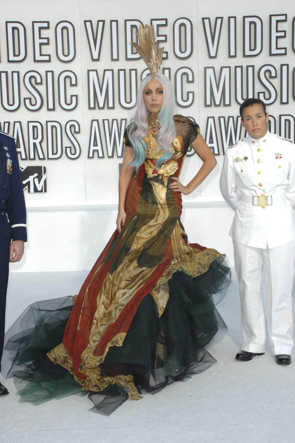 Gaga wears this gown by Alexander McQueen -- one of the designer's final pieces -- at the 2010 Video Music Awards on Sept. 10, 2010.