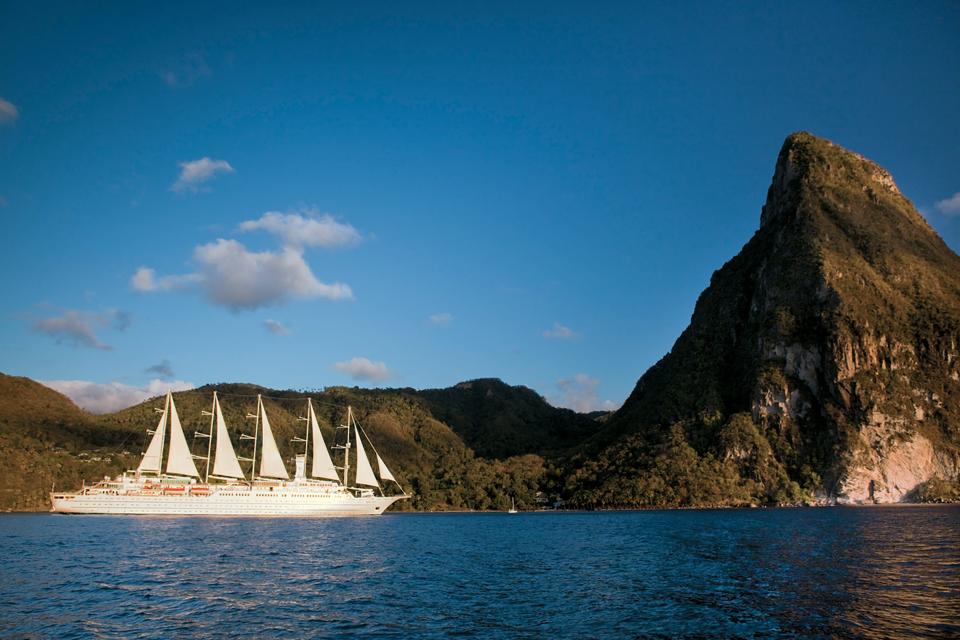 WindStar Cruise ship near St. Lucia.