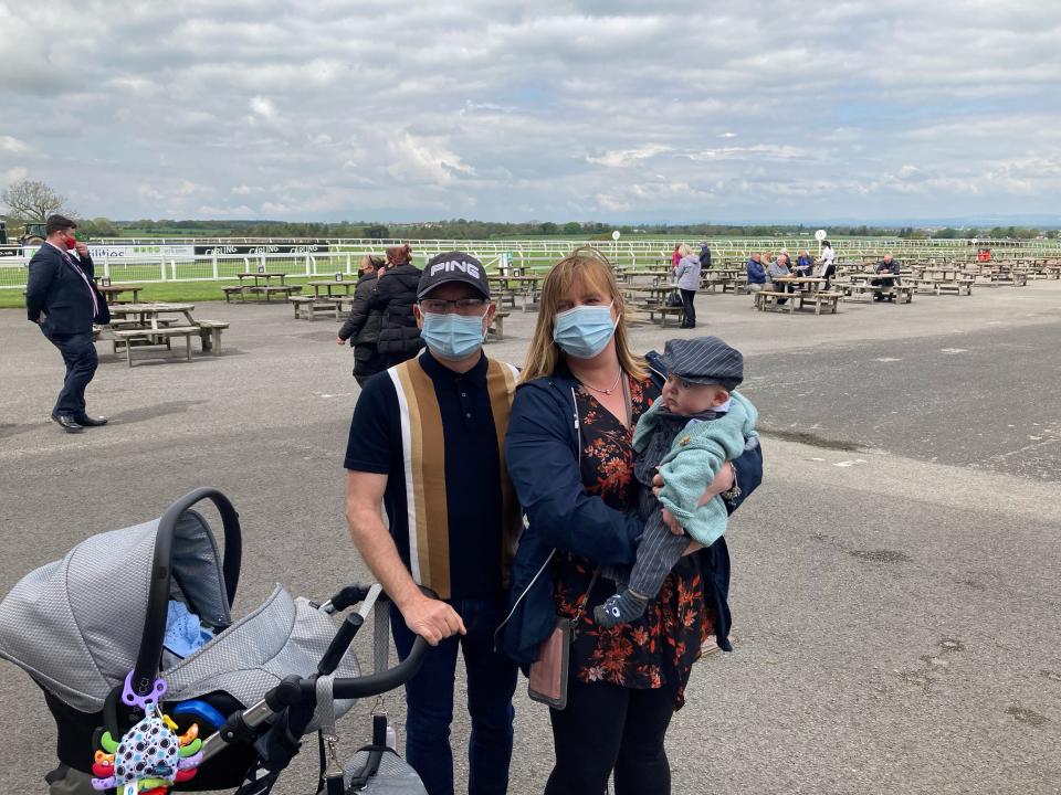 Craig Hamilton, Louise Williams and baby Mikey at Carlisle