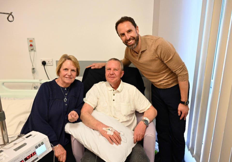 The Northern Echo: Sue and Stephen Searle (65) from Whickham with Gareth Southgate