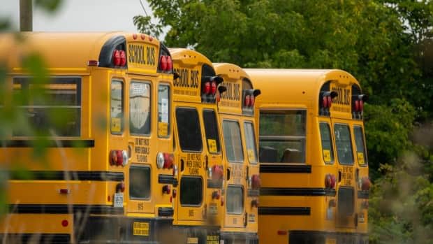 Nearly a dozen Anglophone West School bus routes were cancelled Tuesday. (Francis Ferland/CBC - image credit)