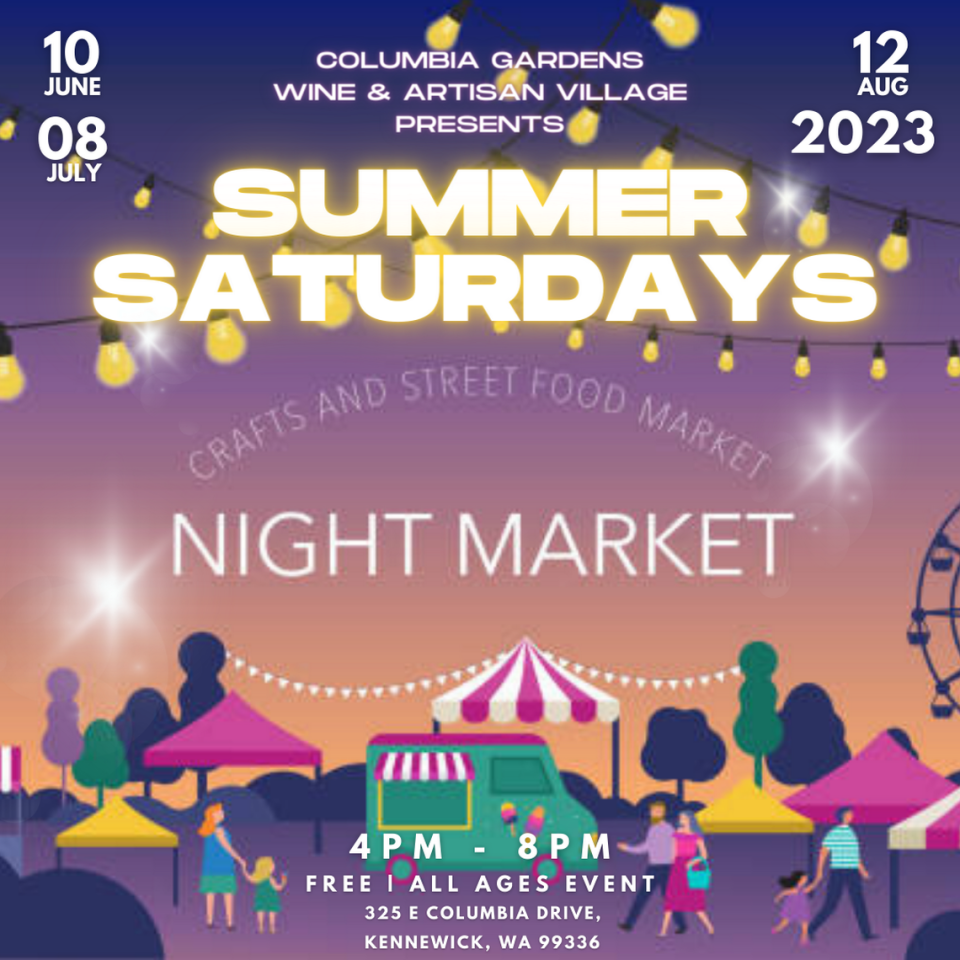 Summer Saturdays Night Market flyer.