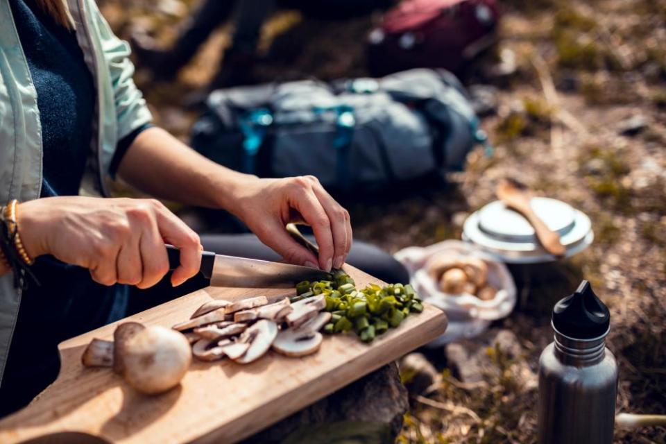 One-pot dishes such as stir-fry are easy enough to rustle up outdoors