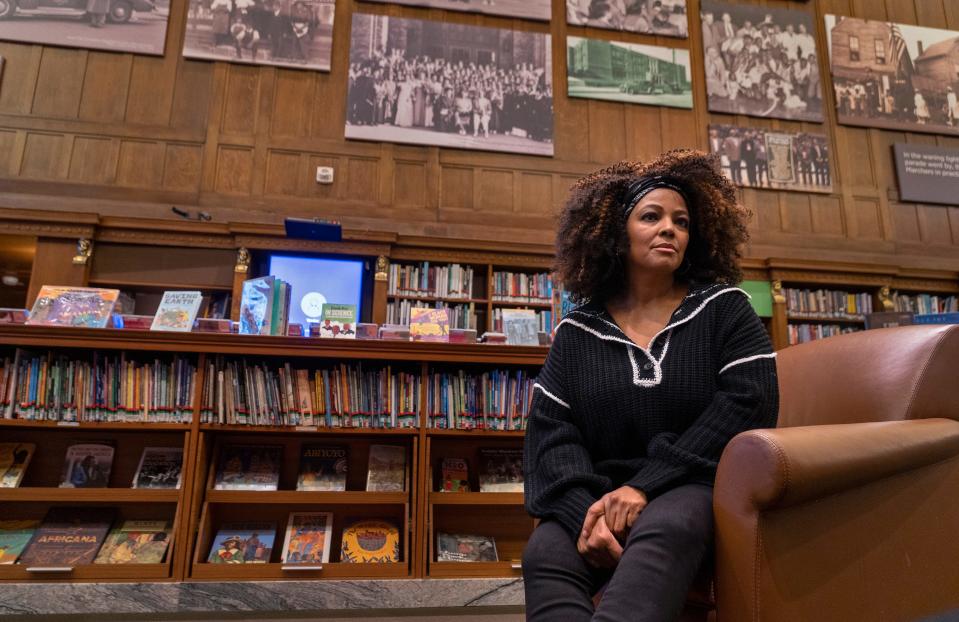 Kim Fields speaks about her life Friday, Nov. 17, 2023 at the Center for Black Literature & Culture in the Indianapolis Central Library. The actress and entrepreneur was in The Facts of Life, Living Single, and The Upshaws. She will speak at the Black culture fest at the library.