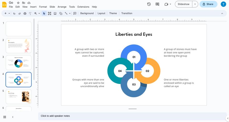 A slide in Slides AI