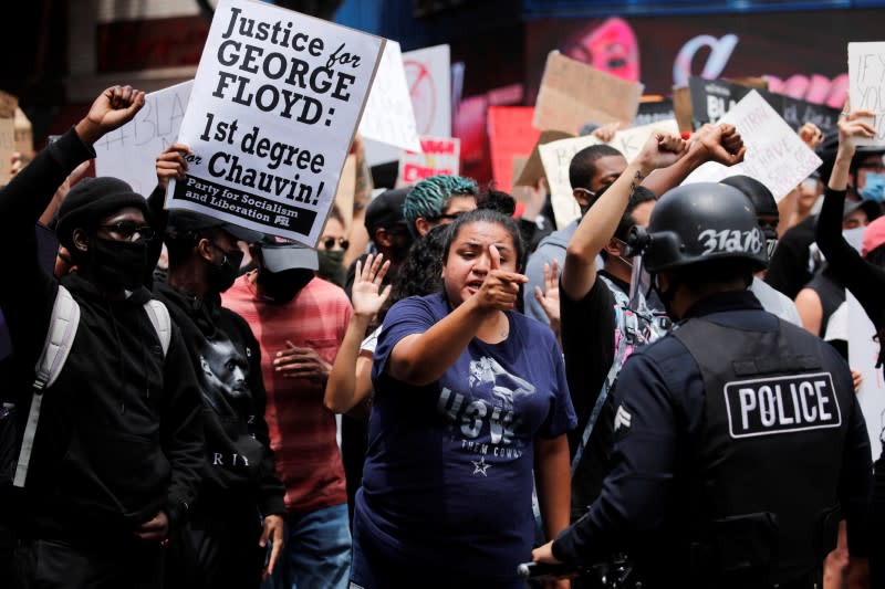 Protest against the death in Minneapolis police custody of George Floyd in Los Angeles