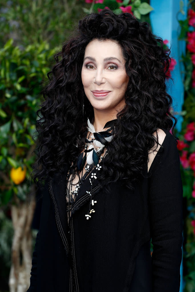 Cher doesn't plan on letting her black hair go grey, pictured in July 2018. (Getty Images)