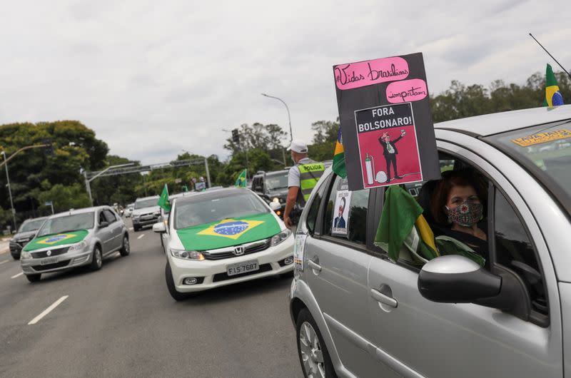 Protest against Brazil's President Jair Bolsonaro in Sao Paulo