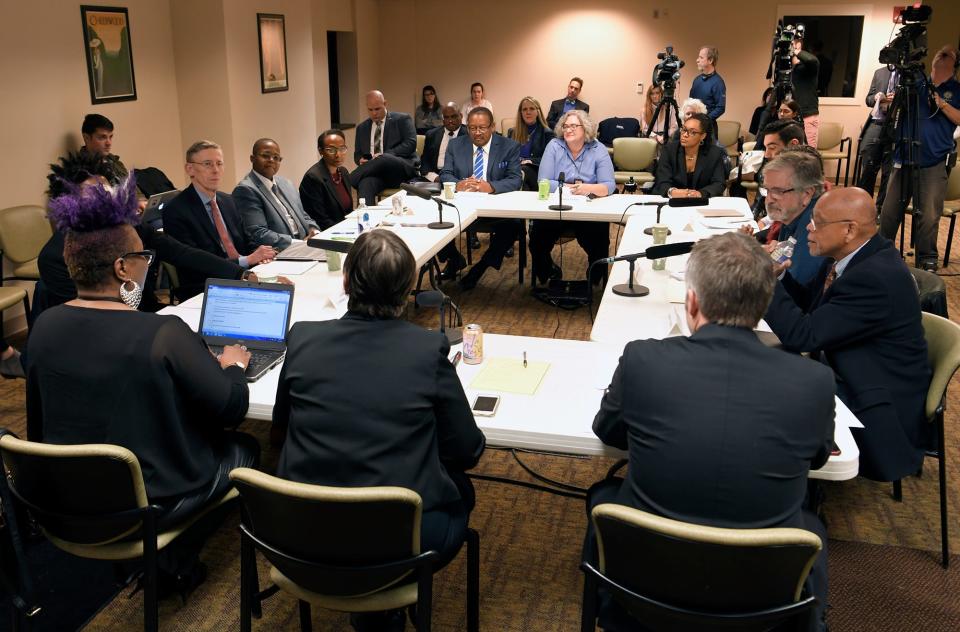 Nashville's Community Oversight Board meets for the first time at the Metro courthouse on Tuesday, Feb. 12, 2019.