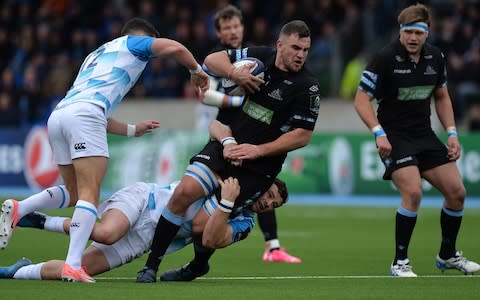 Adam Ashe is tackled by Robbie Henshaw of Leinster - Credit: GETTY IMAGES