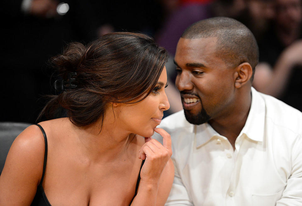 closeup of kanye and kim