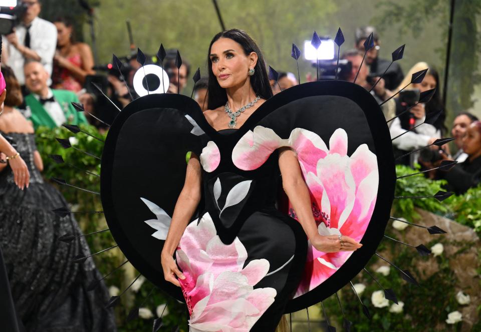 Demi Moore arrives for the 2024 Met Gala at the Metropolitan Museum of Art on May 6, 2024, in New York.